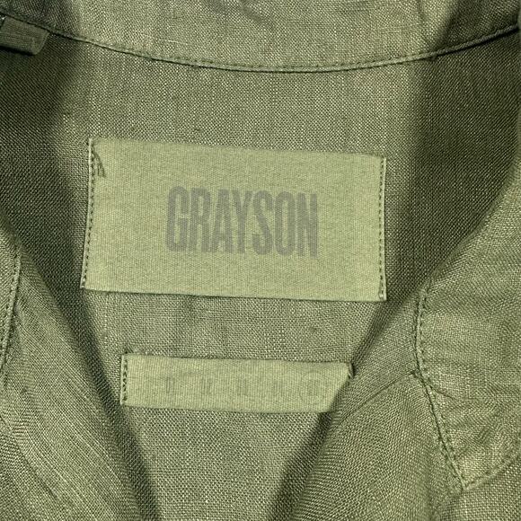 Grayson Hero Linen Button Up Olive 5 (XL) - Picture 2 of 6